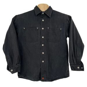 JESSE JAMES Mens Industrial Workwear Black Denim Jacket With Lining Medium